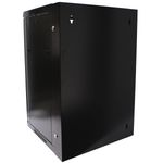 Armario rack mural 19" pivotante 18U 600x550x900mm pared negro SOHORack GO montado - WK04600 - 05