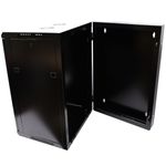 Armario rack mural 19" pivotante 18U 600x550x900mm pared negro SOHORack GO montado - WK04600 - 03