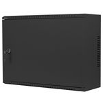 Rack19 mural 4U vertical y 3U horizontal con DIN F200 540x200x400 puerta metálica color negro Lanberg - WK00900 - 04