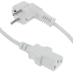 Cable de alimentación IEC-60320 blanco C13 SCHUKO-macho 3m - CH08200 - 01