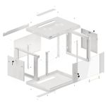 Armario Rack mural 19" 6U F450 600x450x379mm pared desmontado DIY blanco Lanberg - WK31600 - 02