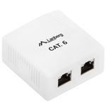 Roseta de superficie Lanberg con 2 x RJ45 Cat. 6 FTP blindado - RI14500 - 03