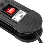 Regleta de enchufes 10 schuko con interruptor y protección sobretensiones negro (1.5m cable) - CA00600 - 05