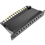Patch panel 10" para armario rack 12 puertos RJ45 Cat.6A FTP 1U - TR03500 - 01