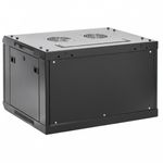 Armario rack mural 19" 6U 600x450x370mm pared negro SOHORack GO montado - WK01200 - 03