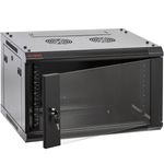 Armario rack mural 19" 6U 600x450x370mm pared negro SOHORack GO montado - WK01200 - 01