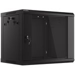 Armario Rack mural 19" 9U F450 600x450x512mm pared desmontado DIY negro Lanberg - WK31900 - 01