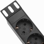 Regleta de enchufes rack 10" de 3 schuko y conector C14 - RE07200 - 07