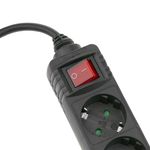 Regleta de enchufes 6 schuko 16A 230V negra con interruptor y cable de 1.5m - IA04300 - 03