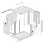 Armario Rack mural 19" 9U F450 600x450x512mm pared desmontado DIY blanco Lanberg - WK32000 - 02
