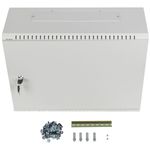 Rack19 mural 4U vertical y 3U horizontal con DIN F200 540x200x400 puerta metálica color blanco Lanberg - WK01700 - 06