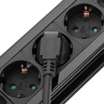 Regleta de enchufes 10 schuko con interruptor y protección sobretensiones negro (1.5m cable) - CA00600 - 04