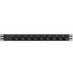 Regleta de enchufes para armario rack 19" 1U con 9 schuko aluminio e interruptor y cable de 3 metros - RE00100 - 05
