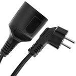Prolongador de cable eléctrico schuko macho a hembra de 2 m negro - CH00600 - 05