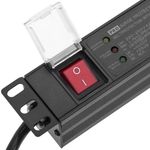 Regleta de enchufes rack 19" de 7 schuko con interruptor y protección sobretensiones - RE02100 - 05