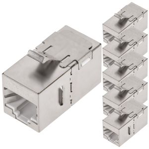 Acoplador Keystone RJ45 hembra a hembra Cat. 6 FTP pack de 6 unidades