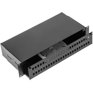 Patch Panel de fibra Óptica 2U negro de 48 SC Simplex o 48 LC duplex