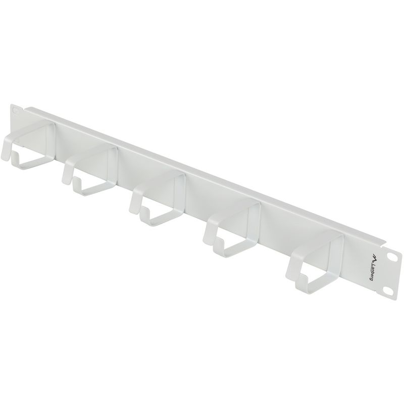 Panel pasacables para armario rack 19" blanco de 5 de anillas 1U Lanberg - RM15200 - 01