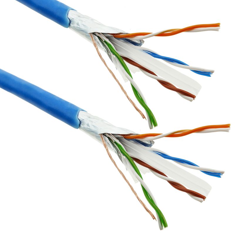 Bobina de cable de red ethernet Cat. 6 FTP CCA de 100 m rígido de color azul - LQ01400 - 01