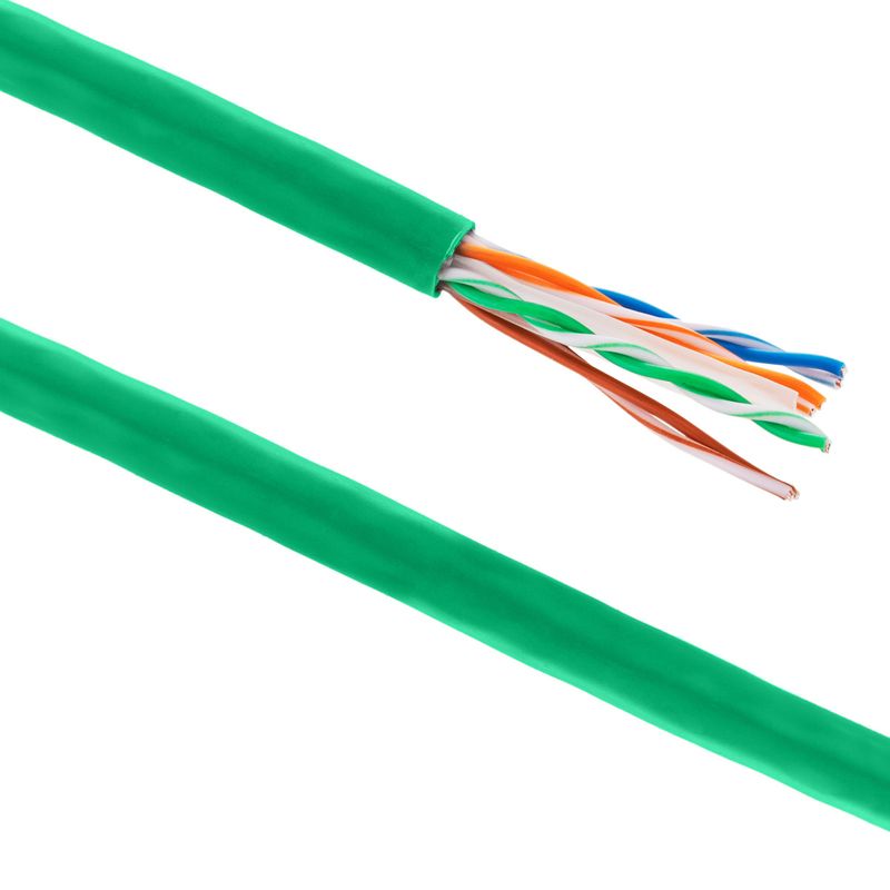 Bobina de cable de red LAN UTP categoría cat.6 23AWG CCA rígido verde 305 m - LN09200 - 01