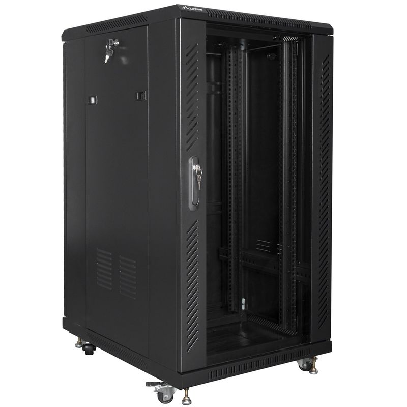 Armario Rack 19" de pie 22U F800 600x800x1216mm negro Lanberg - WL52200 - 01