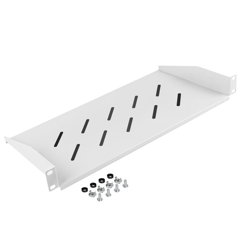 Bandeja fija blanca para armario rack 19" fijación frontal 1U profundidad de 220 mm Lanberg - WK21200 - 01