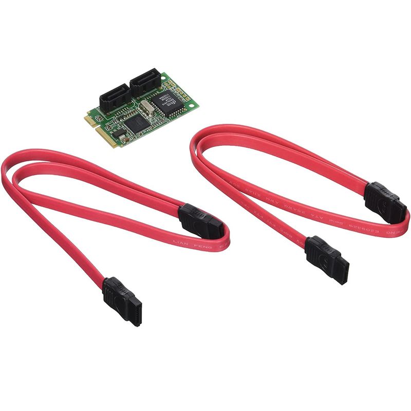 Adaptador Mini PCIe a 2 puerto SATA2 acodado - CQ03100 - 01