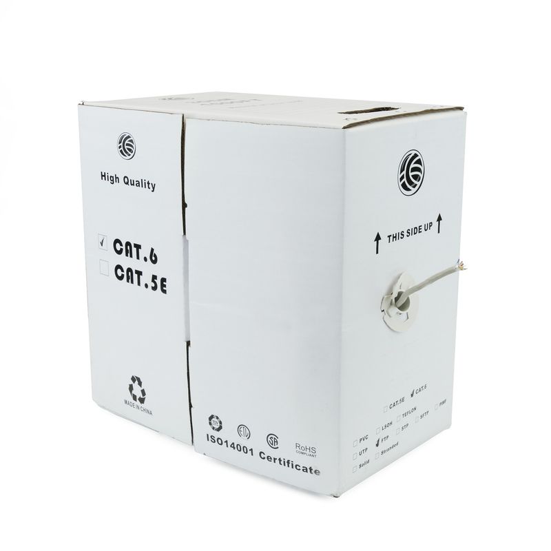 Bobina de cable de red ethernet Cat. 6 FTP de 305 m rígido de color gris - LM03200 - 01