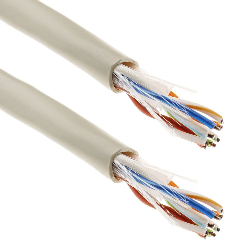 Bobina de cable de red LAN UTP categoría cat.6 24AWG CCA rígido gris 305m - LN05600 - 01