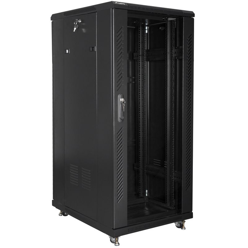 Armario Rack 19" de pie 27U F800 600x800x1431mm negro Lanberg - WL52400 - 01