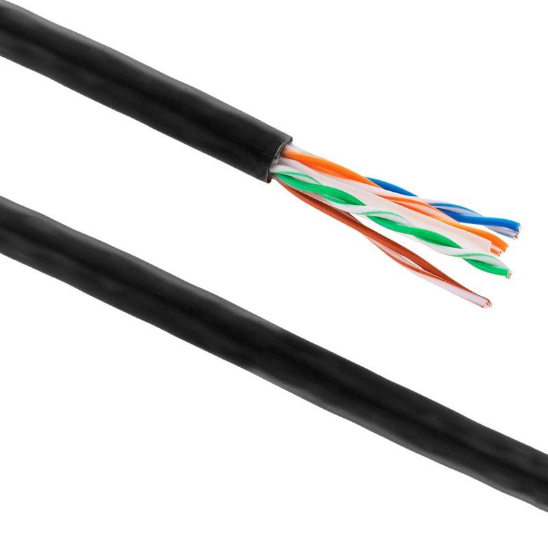 Bobina de cable de red LAN UTP categoría cat.6 23AWG CCA rígido negro 305 m - LN09000 - 01