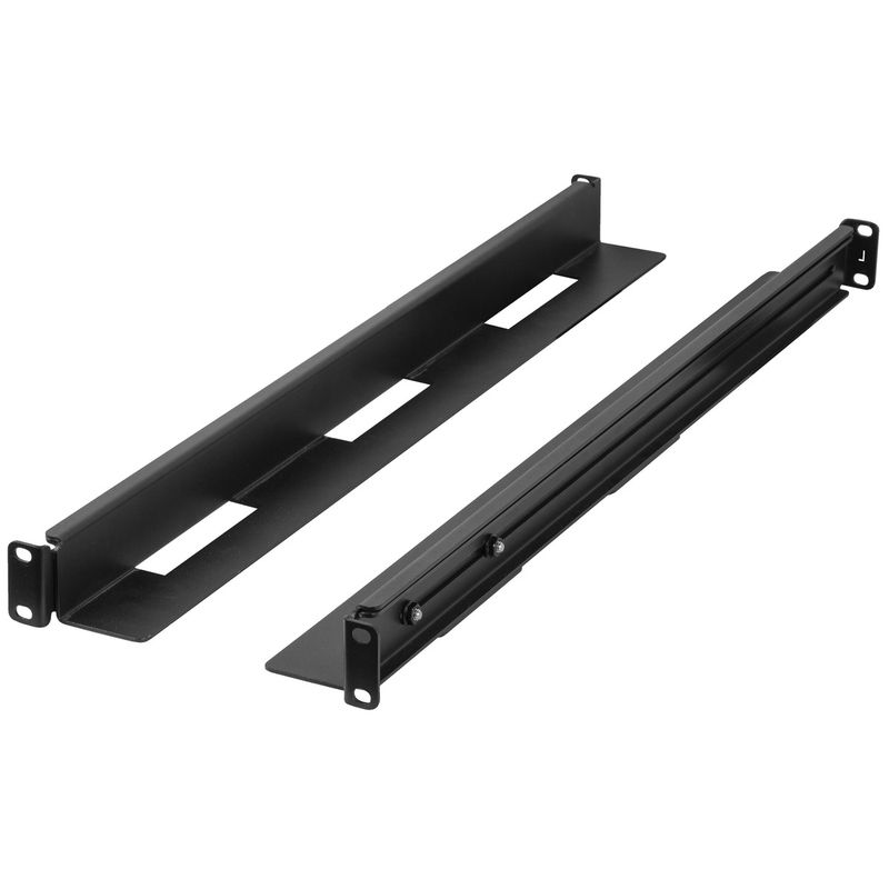 Guías laterales rack 19" 1U ajustables de fondo 650mm hasta 1090mm 90Kg negro - RB01700 - 01