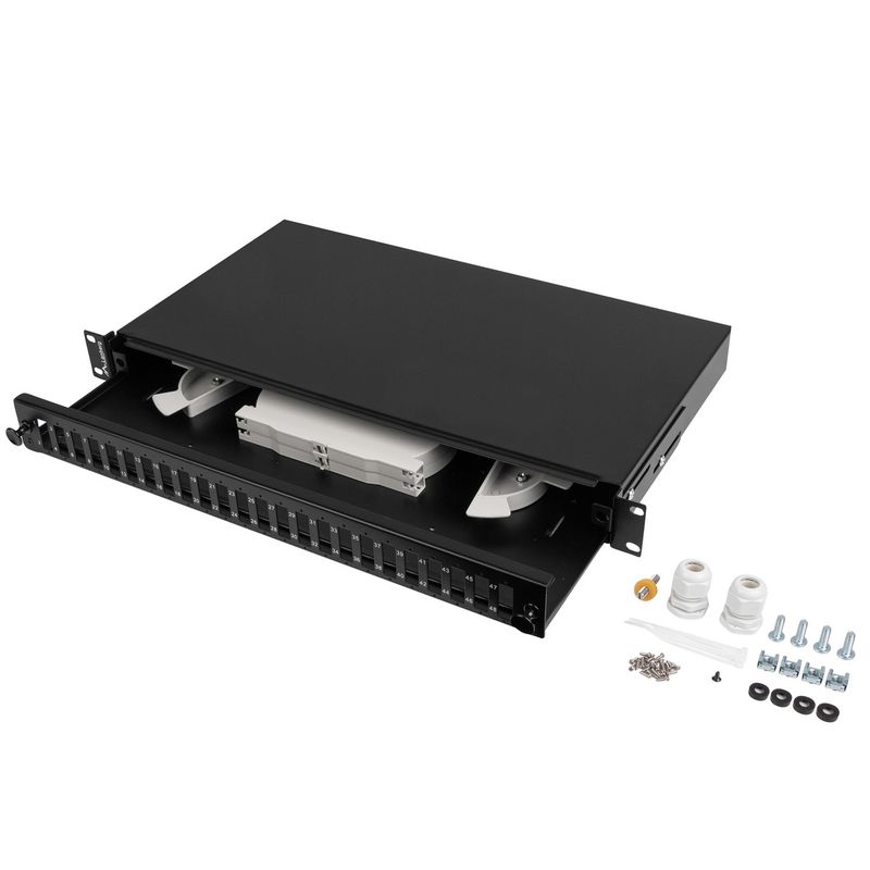 Patch panel para rack 19" 1U 24 SC duplex o LC quad - FQ10400 - 01