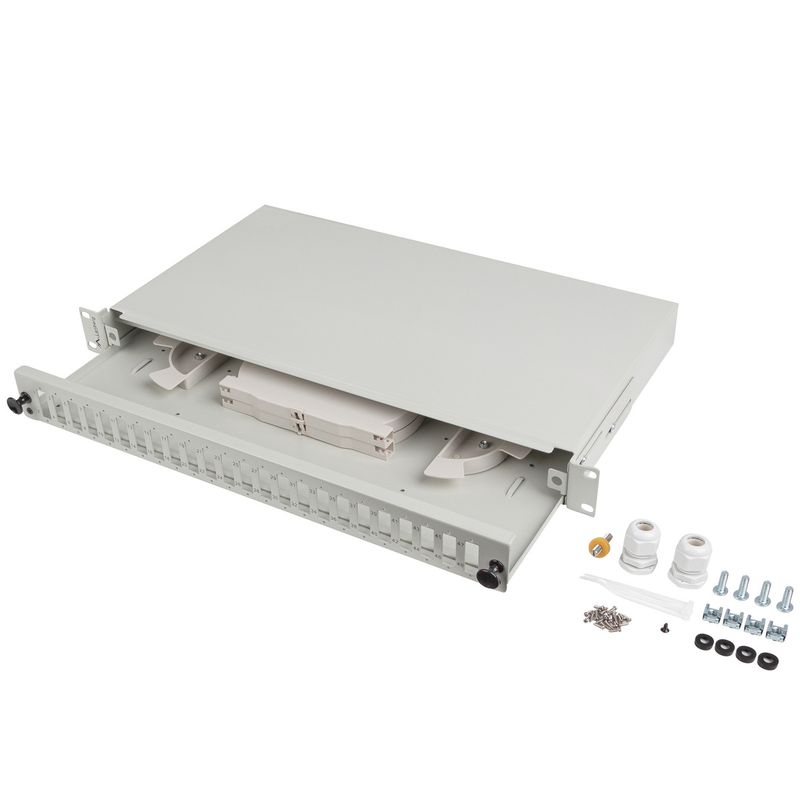 Patch panel blanco para rack 19" 1U 24 SC duplex o LC quad - FQ10500 - 01