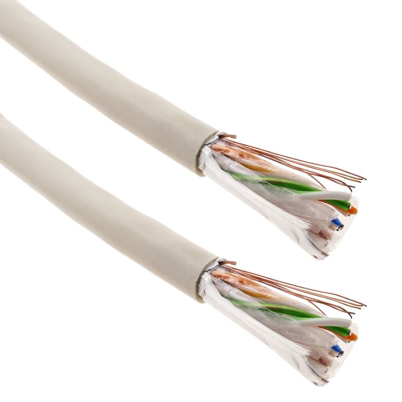 Bobina de cable de red LAN FTP categoría cat.6 23/1AWG CCA rígido gris 305m - LN05800 - 01