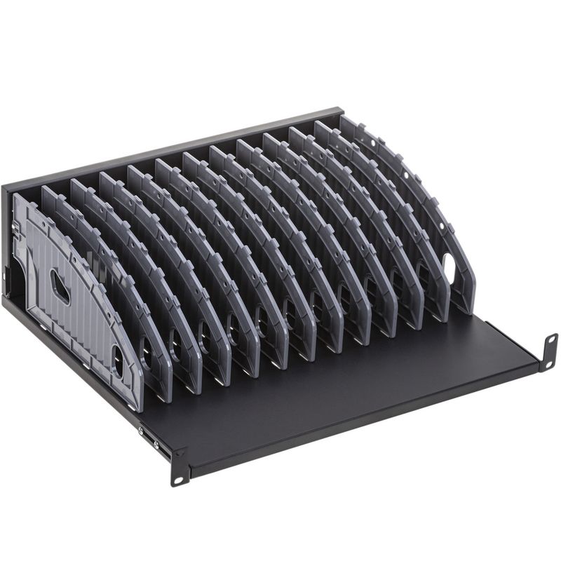 Estantería para armario rack 19" con 12 divisiones para ordenador portátil o tablet 360 mm - RB02300 - 01