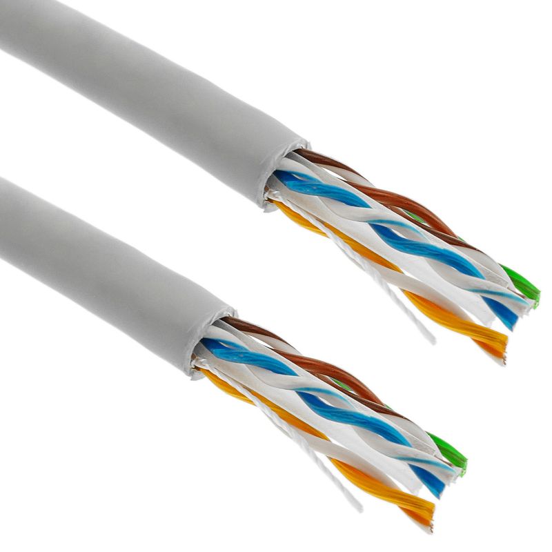 Bobina de cable de red ethernet Cat. 6 UTP de 305 m flexible de color gris - LM06400 - 01