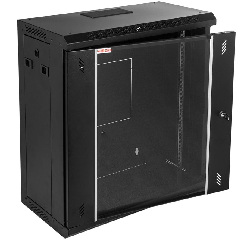 Armario rack mural 19'' 12U 600x300x639 mm de pared SOHORack de RackMatic de color negro RAL 9005 - WM43300 - 01