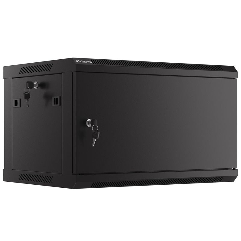 Armario Rack mural 19" 6U F450 600x450x379mm pared desmontado DIY negro Lanberg - WK31700 - 01