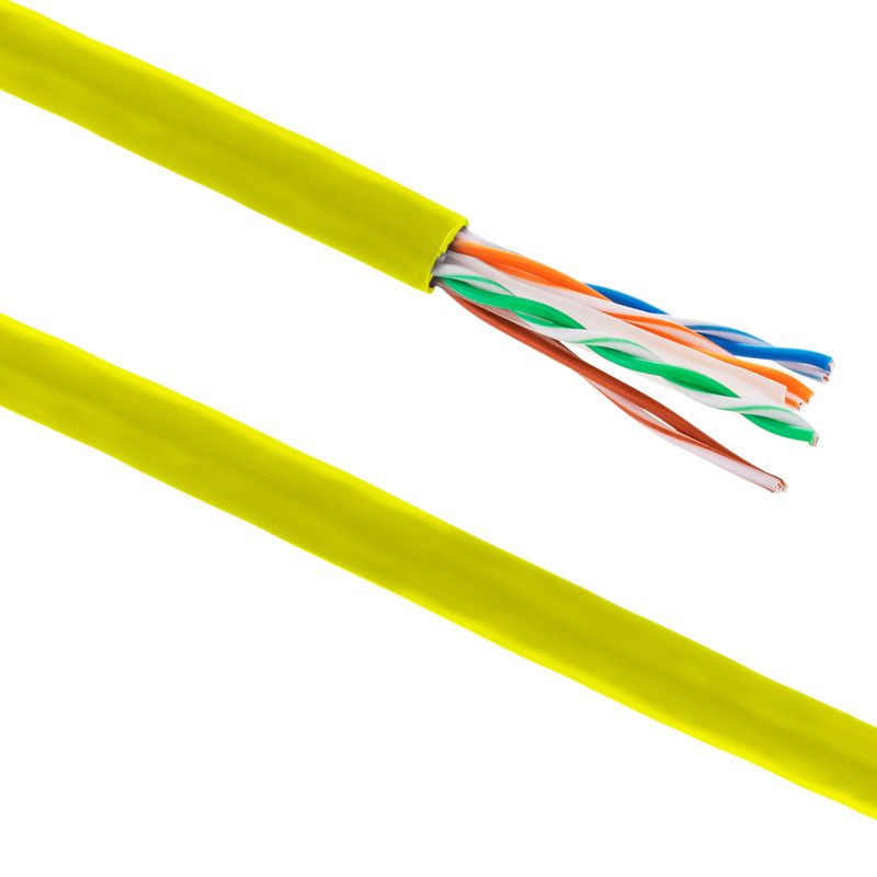 Bobina de cable de red LAN UTP categoría cat.6 23AWG CCA rígido amarillo 305 m - LN09600 - 01