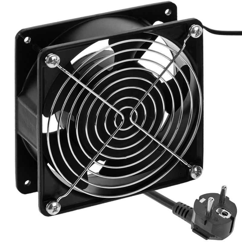 Ventilador de techo para armario rack 19" de 120mm 220VAC con rejilla y cable de alimentación - RK05100 - 01