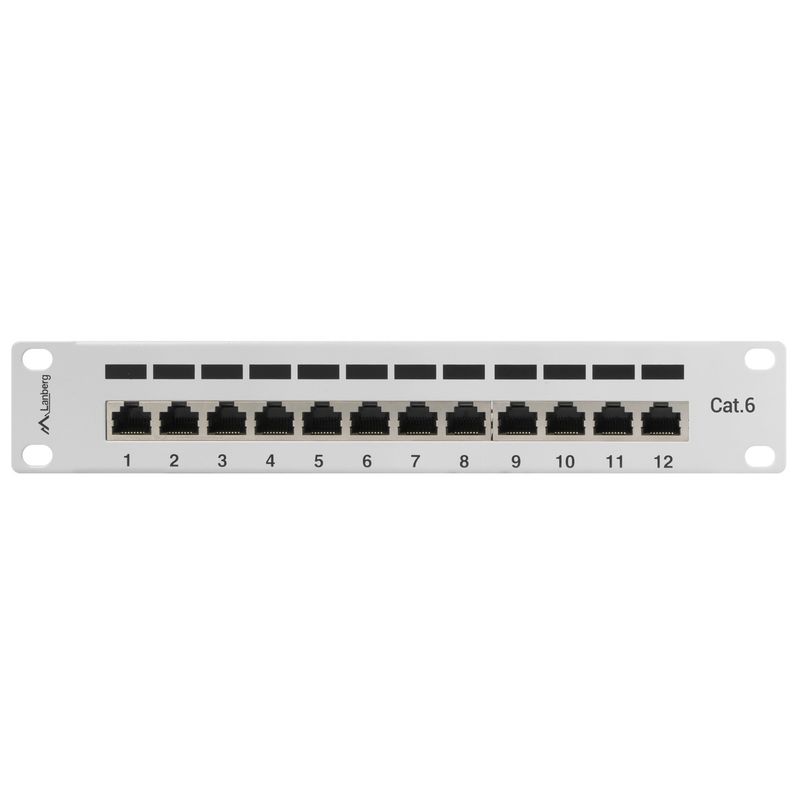 Patch panel 10" blanco de 12 RJ45 Cat.6 FTP 1U Lanberg PPF6-9012-S - RD10700 - 01
