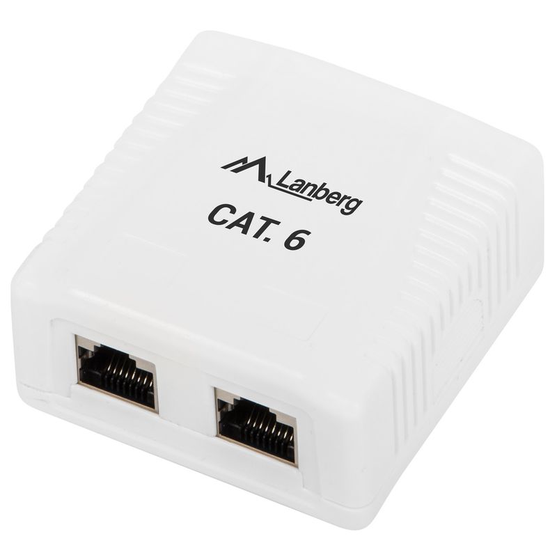 Roseta de superficie Lanberg con 2 x RJ45 Cat. 6 FTP blindado - RI14500 - 01