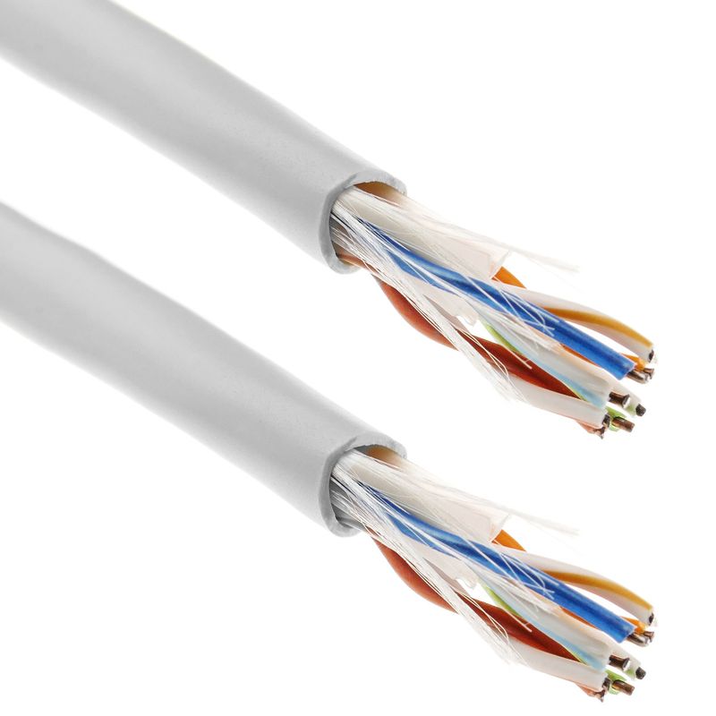 Bobina de cable de red ethernet Cat. 6 UTP de 100 m rígido de color gris - LM02100 - 01