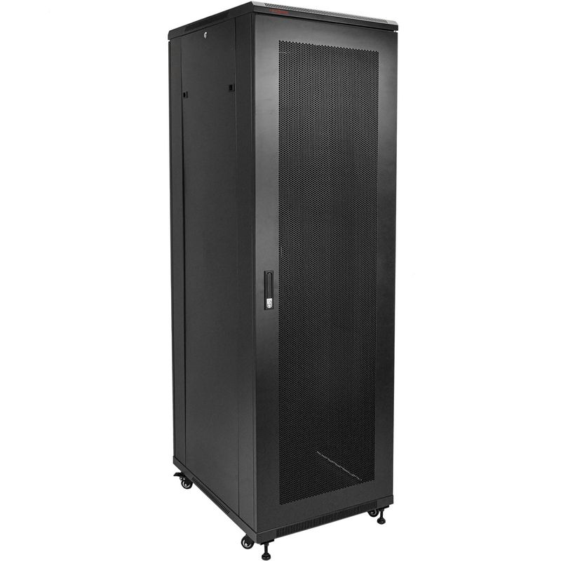 Armario rack 19" de pie 42U 600x800x2000 mm negro MobiRack con puerta perforada - WL15200 - 01