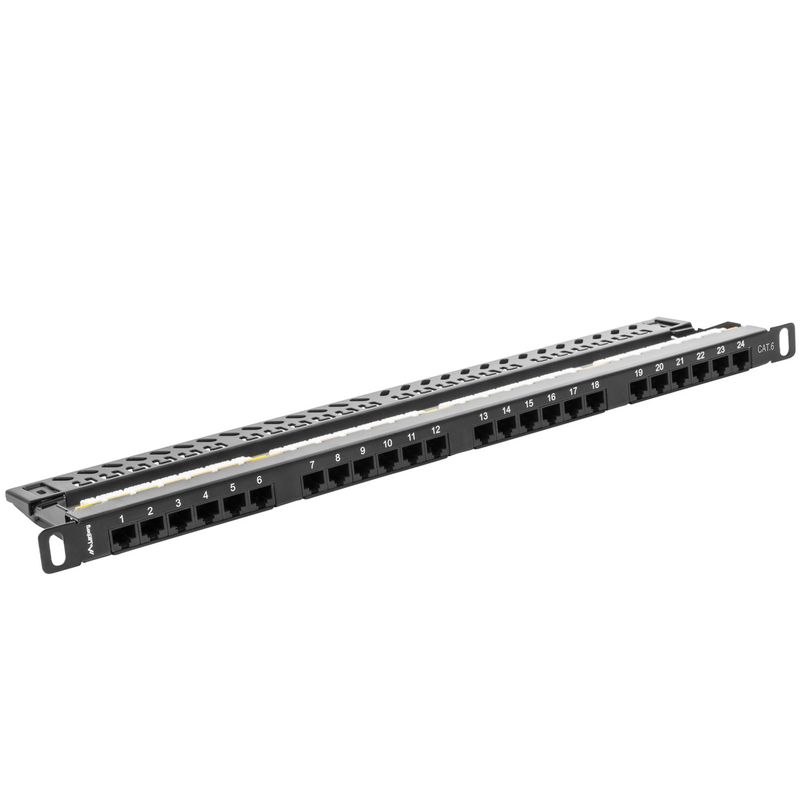 Patch panel 19" de 24 RJ45 Cat.6 UTP 0.5U Lanberg PPU6-0024-B - RD11100 - 01