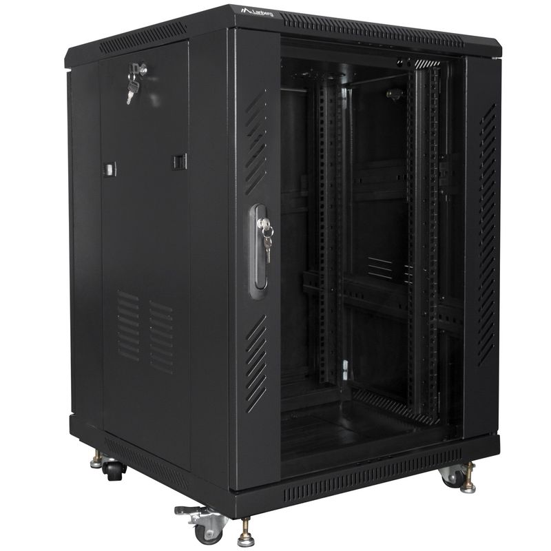 Armario Rack 19" de pie 15U F600 600x600x848mm negro Lanberg - WL50100 - 01