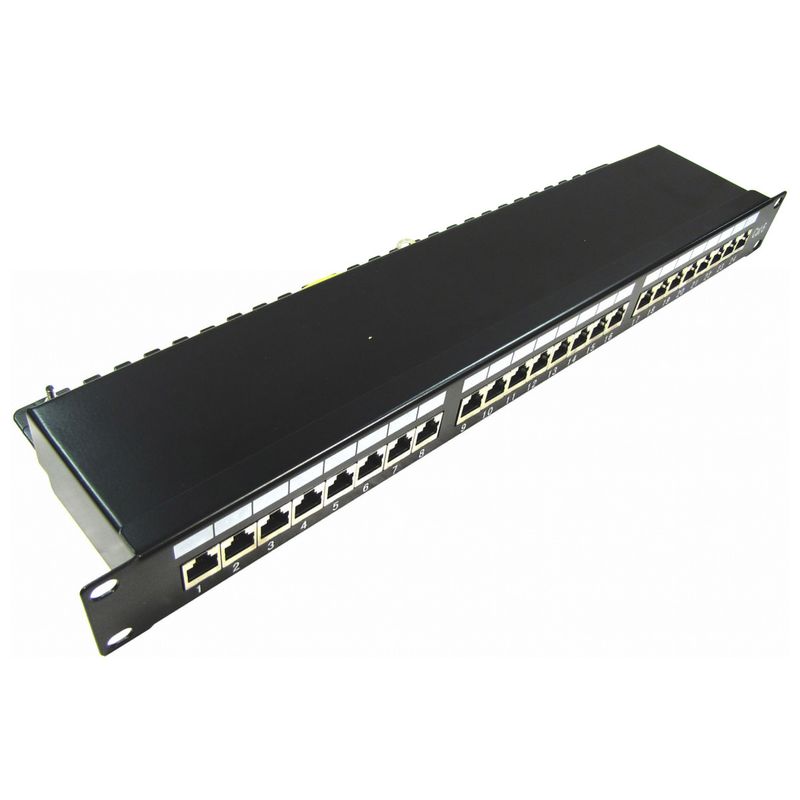 Patch panel rack 24 RJ45 Cat.6 FTP 1U negro - RD04400 - 01